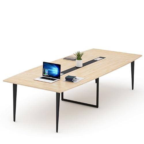 Tribesigns 8FT Large Boat Shaped Conference Table with Cable Grommets