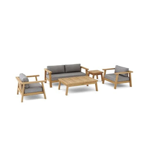 212 Main Palermo Deep Seating Set Natural Smooth Well Sanded - 5 Piece