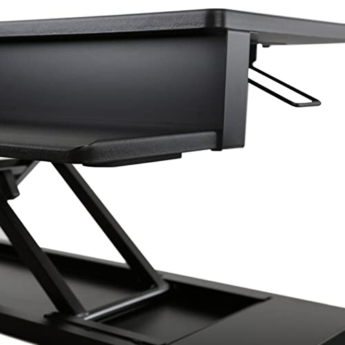 Stand Steady Flexpro Air | 36 Inch Premium Standing Desk Converter | Fully Assembled Sit to Stand Desk | Height Adjustable 2 Level Stand Up Desk Converter with Keyboard Shelf & Monitor Riser (Black)