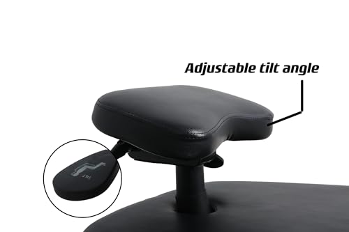 LHOOCX Ergonomic Cross Legged Kneeling Chair with Adjustable Tilt and Height - Black