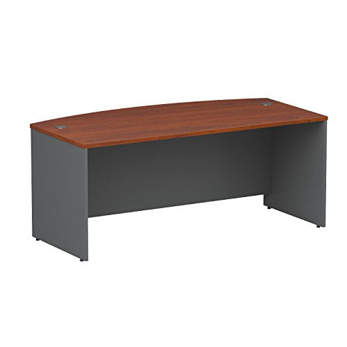 Bush Business Furniture Series C 72W x 36D Bow Front Desk in Hansen Cherry
