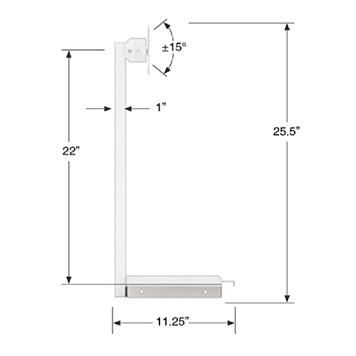 VersaTables Fixed Wall Mount Computer Station | Made in USA | Adjustable Height Monitor & Keyboard Workstation| Sit or Stand Desk | Minimalist | Black