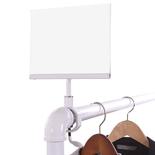 Grey Universal Clamp On 5.5" x 7" Acrylic Frame Sign Holder, Retail Rack Card Display, 10" H, 24 Pack