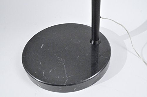 NOVA of California Luna Bella Arc Floor Lamp - 92", Antique Nickel, Matte Black/Silver Leaf Shade, Marble Base, Dimmer Switch