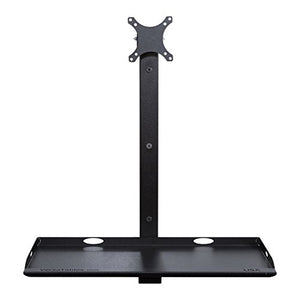 VersaTables Fixed Wall Mount Computer Station | Made in USA | Adjustable Height Monitor & Keyboard Workstation| Sit or Stand Desk | Minimalist | Black