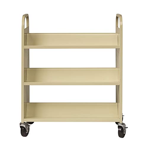 Hirsh Industries Double Sided Book Cart - Putty 21785