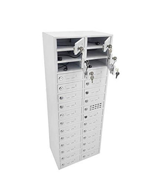 FixtureDisplays® 30-Slot Cellphone Charging Station USB Locker Cabinet