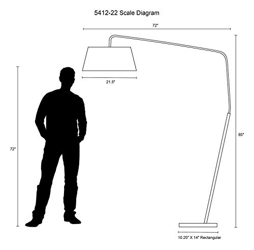 Adesso 5412-22 Ludlow 85" Arc Lamp, Satin Steel, Smart Outlet Compatible