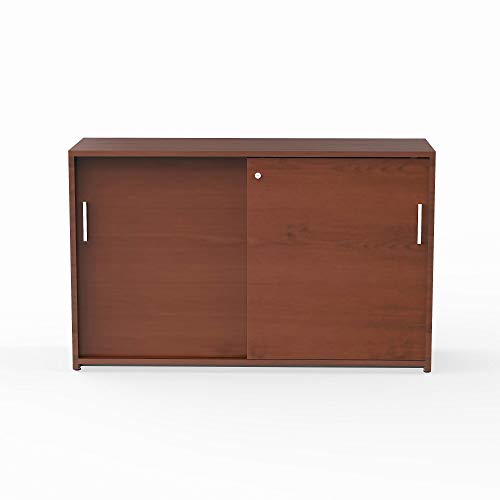 Linea Italia ZUC135 Credenza, Cherry/Silver