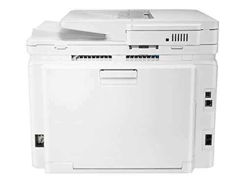 HP Color Laserjet Pro M283cdwB Wireless All-in-One Laser Printer, Print Scan Copy Fax, Auto 2-Sided Printing, Remote Mobile Print, 22ppm, 260-Sheet, 256MB, White - Bundle with JAWFOAL Printer Cable