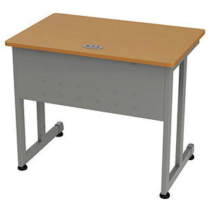 Linea Italia, Training or Seminar Small Easy to Assemble Metal Computer Desk with Wood Top | Laptop Table for Home or Office, 36" x 24", Maple