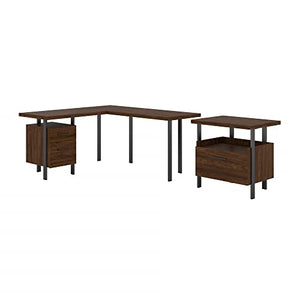 Bush Furniture Architect 60W L Shaped Desk with Lateral File Cabinet