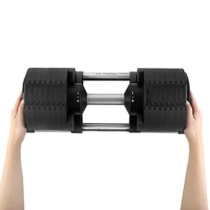 HUEIS x NÜOBELL Smart Adjustable Dumbbell 5-80LB (Single) Multiple Levels of Weight Change with one-Hand, Black