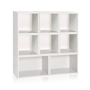 Way Basics Milan Storage Blox Eco Modular Bookcase Shelving, White (Tool-Free Assembly and Uniquely Crafted from Sustainable Non Toxic zBoard paperboard)