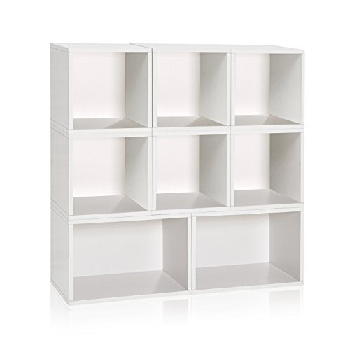 Way Basics Milan Storage Blox Eco Modular Bookcase Shelving, White (Tool-Free Assembly and Uniquely Crafted from Sustainable Non Toxic zBoard paperboard)