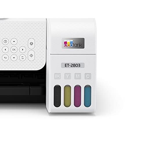 Epson EcoTank ET-28 03 Series Wireless All-in-One Color Inkjet Cartridge-Free Supertank Printer - Print Copy Scan - Voice-Activated Printing - Mobile Printing - 1.44" Color LCD - Print Up to 10 ppm