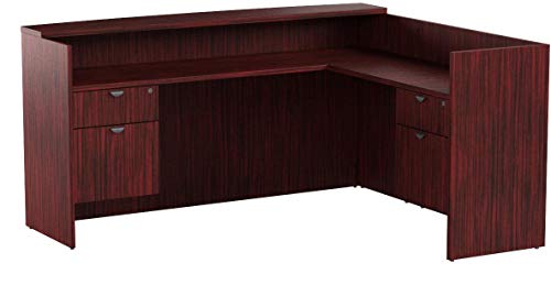 Regency LRDRT2BF-MH Pedestal Reception Desk Legacy Double Box File, 71", Mahogany