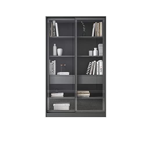 HIHELO Floor-to-Ceiling Glass Door Bookcase Brass (L)