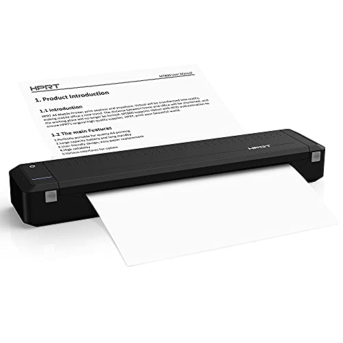 HPRT MT800 Portable A4 Thermal Printer - Support 216mm Width a4 Paper, Available for Outdoors Printing, Home Office, Travel, Students and Cars