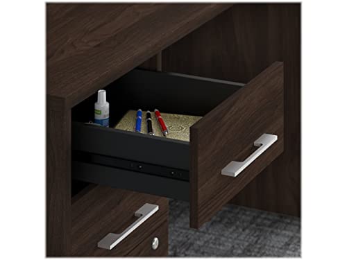 bbf Bush OF5004BWSU Office 500 L-Shaped Executive Desk - Black Walnut