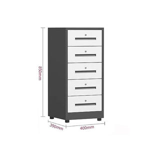 GZHERVICES Vertical File Cabinet with Lock, Mobile Chest of Drawers - Black-C, 40x39x85cm