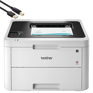 Brother HL-L3230CDWA Compact Digital Color Laser Printer with Wireless and Auto Duplex Printing for Home Office - Print Only - 25 ppm, 2400 x 600 dpi, 8.3 x 13, 250 Sheet, Ethernet, Printer Cable
