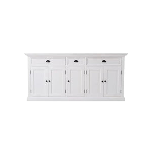 NovaSolo Furniture Halifax Mahogany Wood Bookcase 5 Doors 3 Drawers Classic White