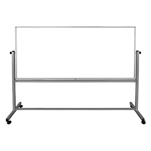 Luxor Mobile Dry Erase Double-Sided Magnetic Whiteboard with Aluminum Frame and Stand - 96"W x 40"H