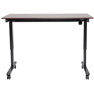 Luxor 60" Electric Standing Desk with Black Frame and Dark Walnut Top