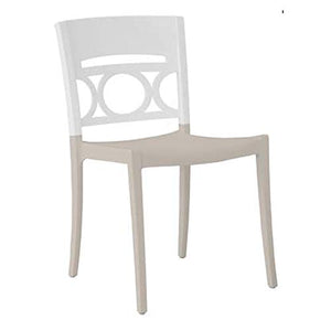 GROSFILLEX INC Moon Stacking Side Chair, Glacier White/Linen (Case of 16)