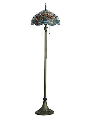SSBY 60W Retro Pretty Floor Light Inlaid With Vivid Dragonflies Of Yellow Eyes And Colorful Beads , 110-120v