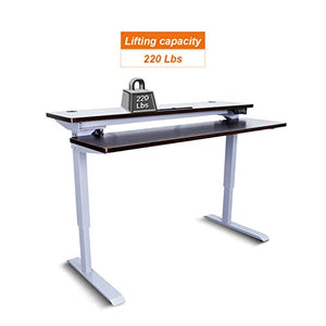 AITERMINAL Split Top Electric Stand Up Desk Single Motor-Height Adjustable Desk (59", Grey Frame/Walnut Top)