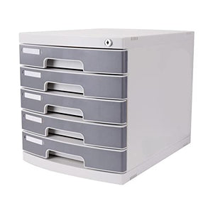 FPIGSHS Desktop Drawer Cabinet with Lock, 5 Drawer Flat File Storage Organizer