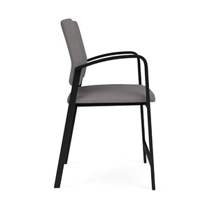 Lesro Newport 24.5" Polyurethane Reception Wide Hip Chair in Gray/Black