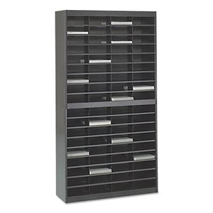 Safco Literature Organizer with Steel Frames and Shelves, 72 Compartments, Letter Size, Black (Pack of 2)