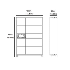 NASTYA Vertical Bookshelf with Drawers - Retro Home Office Decorative Rack