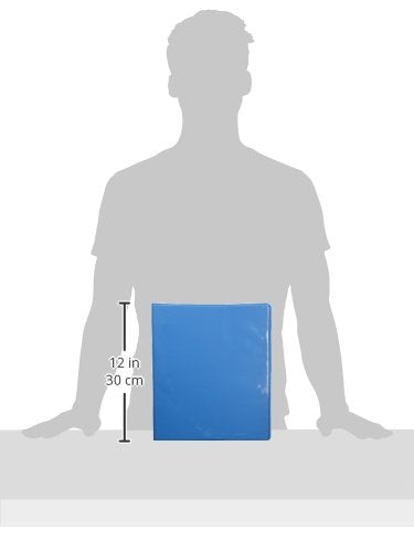 BAZIC 1" Cyan 3-Ring View Binder w/ 2-Pockets