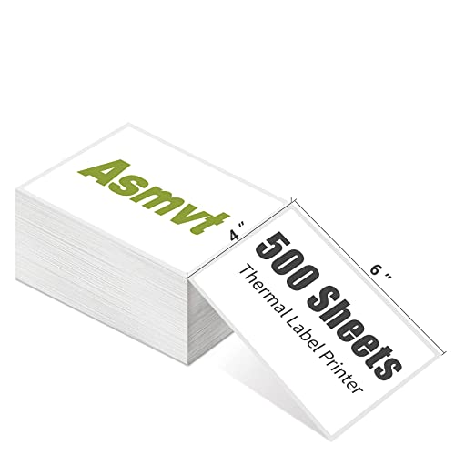 Asmvt Label Printer with Pack of 500 Label Paper，150mm/s Shipping Label Printer 4x6 for Small Business, USPS, FedEx, Shopify, Etsy, Amazon, Ebay
