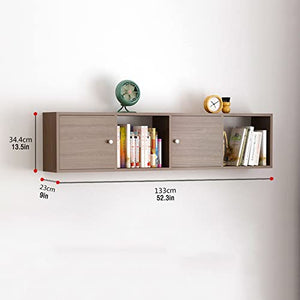 HARAY Wall-Mounted Bookshelf with Door, Wall Cabinet, and Storage - B, L Size