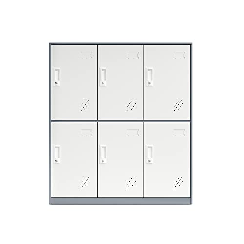 Metal Storage Cabinet with Card Slot - White+Gray 37.8" L*37.8" W*4.33" H