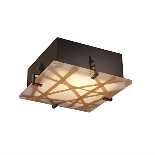 Justice Design Group 3form Clips 2-light Dark Bronze ADA Flush Mount, Connection Shade