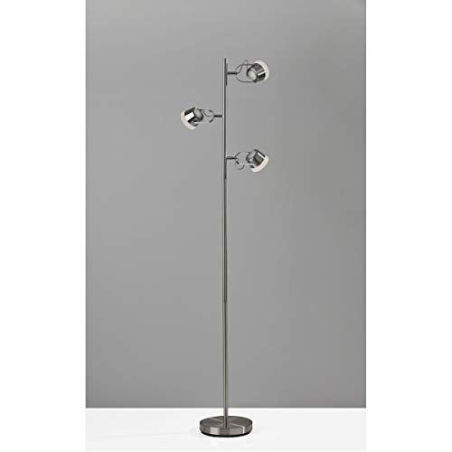 Adesso 2104-22 Nitro LED Tree Lamp, 63.25 in, 3 x 6W LED, Brushed Steel, 1 Floor Lamp