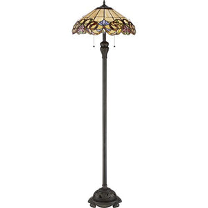 Quoizel TF2802FIB Blossom Tiffany Floor Lamp, 2-Light, 200 Watts, Imperial Bronze (59" H x 18" W)