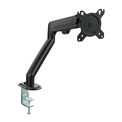 zlw-shop Single Monitor Stand, Desktop Monitor Mount Bracket for 13 to 27-Inch LCD Screens, Adjustable Gas Spring Monitor Stand Arm VESA Mount with Clamp
