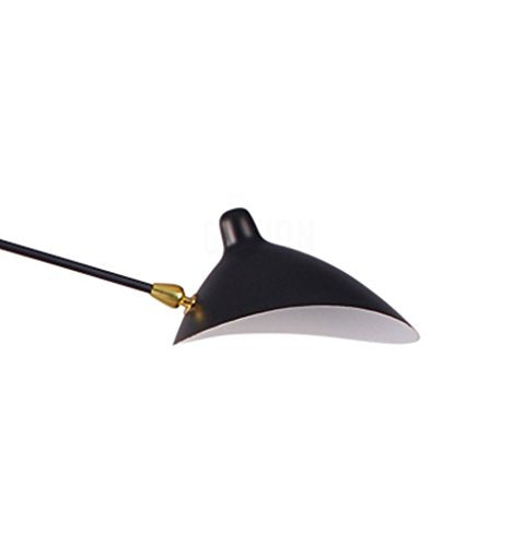 Scandinavian Style 3 Rotating Arms Carbonized Steel Black Mid Century Floor Lamp