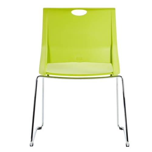 FULONG Stacking Chairs Set of 4, Durable Plastic Seat, Green Chairs for Library, Conference Room