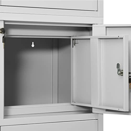 ZQQLVOO Modern Style Steel Storage Cabinet, Light Gray 35.4"x15.7"x70.9