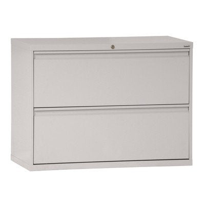 Sandusky Lee LF8F422-05 800 Series 2 Drawer Lateral File Cabinet, 19.25" Depth x 28.375" Height x 42" Width, Dove Gray