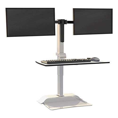 Safco Products Soar by Safco - Dual Monitor Mount Electric Sit/Stand Desk Converter, White