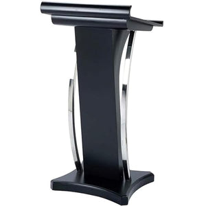 CAMBOS Wooden Lectern Podium Stand - Ideal for Churches, Classrooms, and Conferences, Black